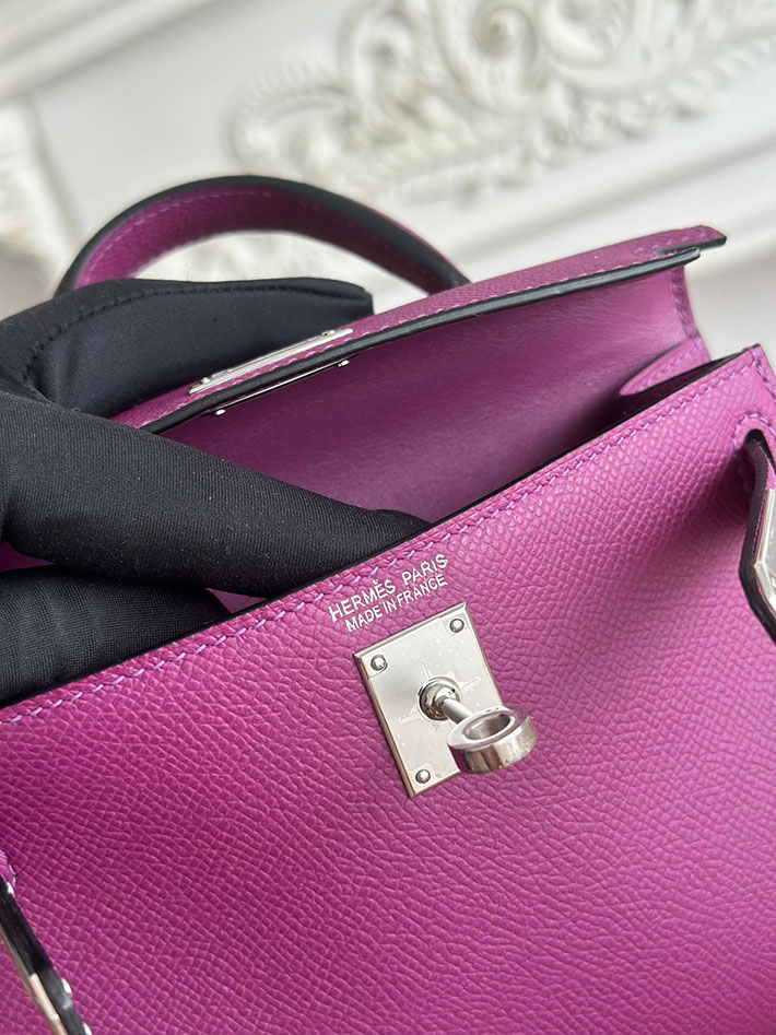 エルメス ミニケリーの定価 HERMES ケリーミニ2 アネモネ ヴォーエプソン シルバー金具 H073663CKP9 エルメス ミニケリー 2 値段 - 画像 (3)