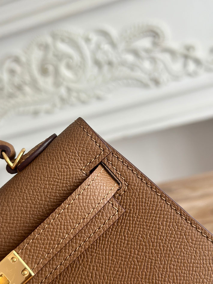 エルメス ミニケリーの定価 HERMES ケリーミニ2 ベージュドゥワイマール ヴォーエプソン ゴールド金具 H073663CCD0 エルメス ミニケリー サイズ - 画像 (6)
