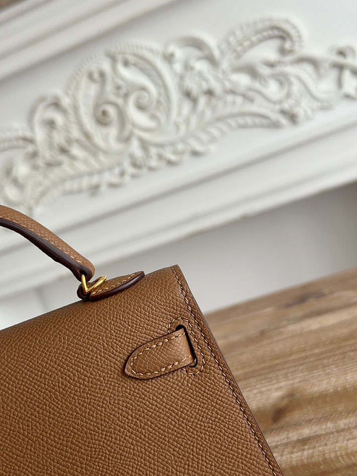 エルメス ミニケリーの定価 HERMES ケリーミニ2 ベージュドゥワイマール ヴォーエプソン ゴールド金具 H073663CCD0 エルメス ミニケリー サイズ - 画像 (5)