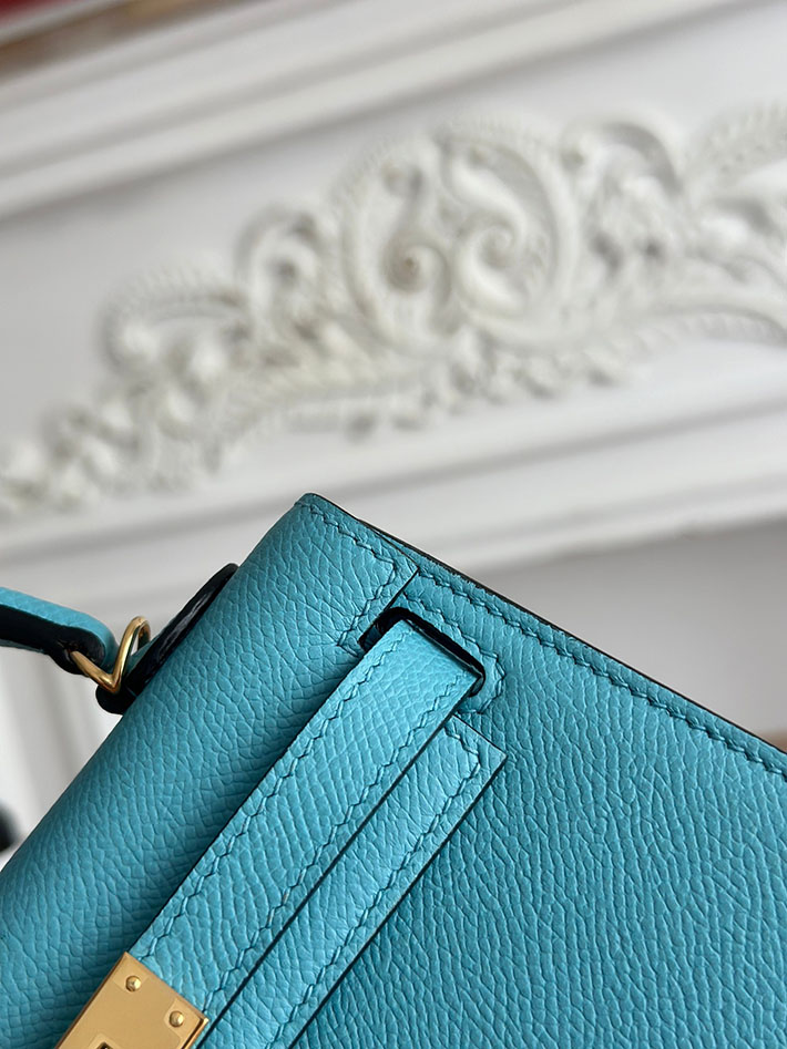 エルメス ミニバッグの定価 HERMES ケリーミニ2 ブルードノール ヴォーエプソン ゴールド金具 H073663CCP3 エルメスケリーミニバッグ - 画像 (6)