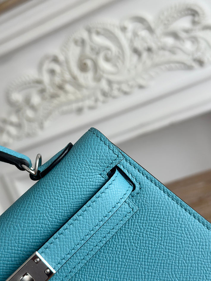 エルメス ミニバッグの定価 HERMES ケリーミニ2 ブルードノール ヴォーエプソン シルバー金具 H073663CKP3 エルメスミニバッグレディース - 画像 (6)