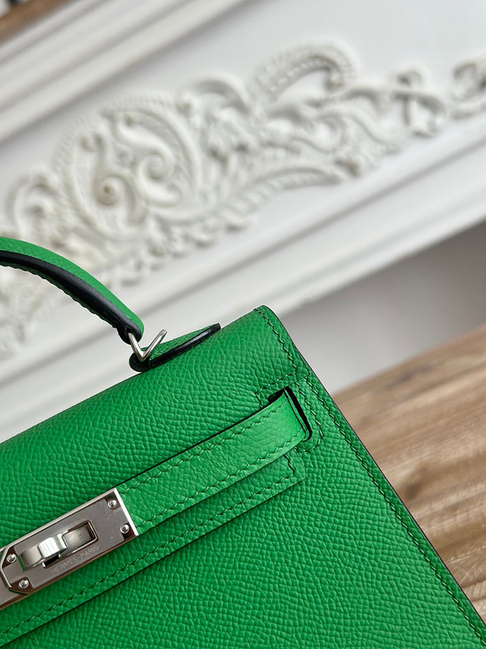 エルメス ミニバッグの定価 HERMES ケリーミニ2 バンブー ヴォーエプソン シルバー金具 H073663CK1K レディース エルメス ショルダーバッグ - 画像 (6)