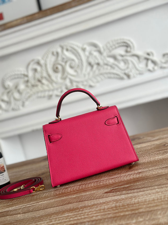 エルメス ミニバッグの定価 HERMES ケリーミニ2 ローズエクストレーム ヴォーエプソン ゴールド金具 H073663CCI6 エルメス ショルダーバッグ 新作 - 画像 (8)