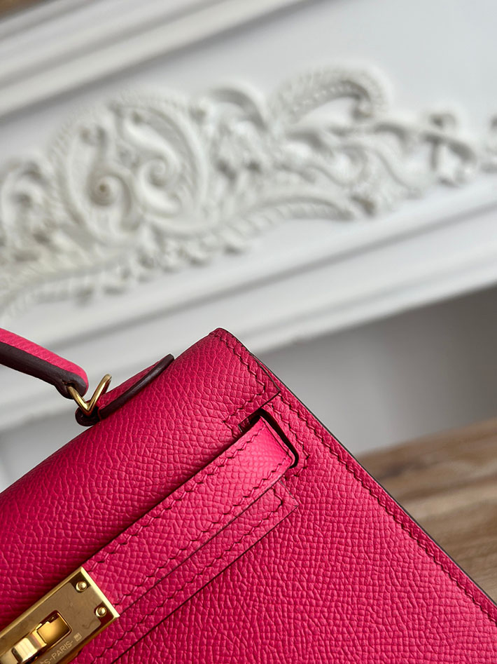 エルメス ミニバッグの定価 HERMES ケリーミニ2 ローズエクストレーム ヴォーエプソン ゴールド金具 H073663CCI6 エルメス ショルダーバッグ 新作 - 画像 (6)