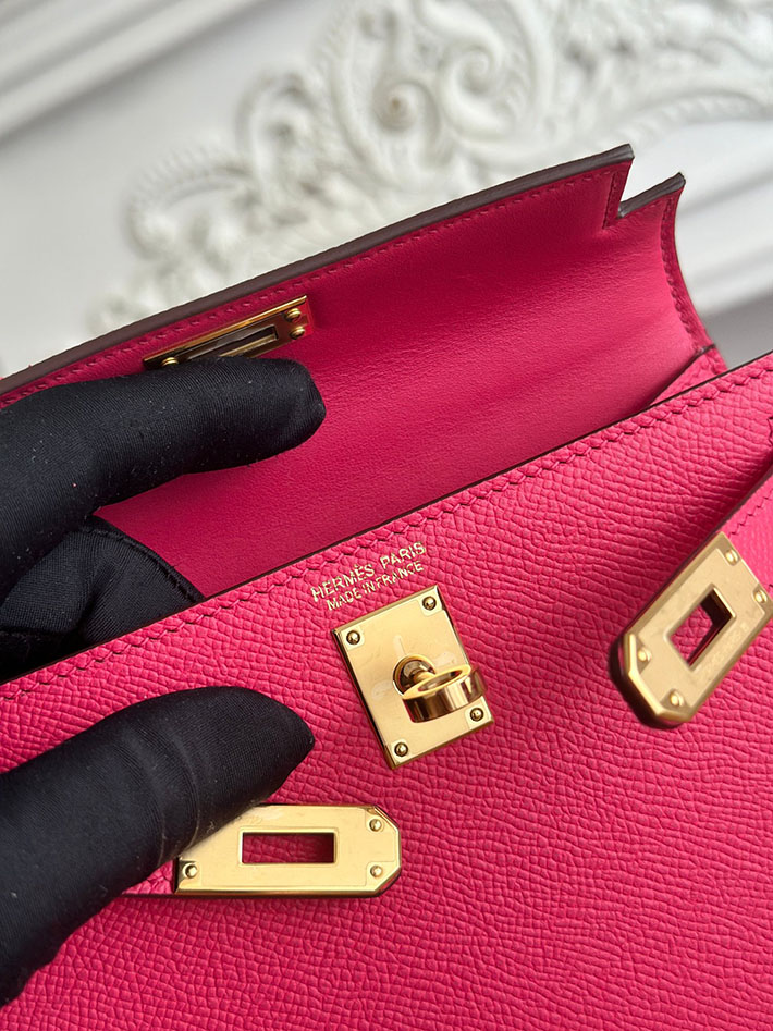 エルメス ミニバッグの定価 HERMES ケリーミニ2 ローズエクストレーム ヴォーエプソン ゴールド金具 H073663CCI6 エルメス ショルダーバッグ 新作 - 画像 (3)