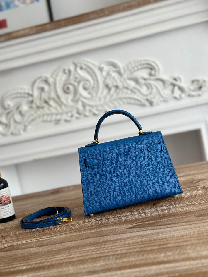 エルメス ミニバッグの定価 HERMES ケリーミニ2 ブルーイドラ ヴォーエプソン ゴールド金具 H073663CCT7 エルメス ショルダーバッグ 種類 - 画像 (8)