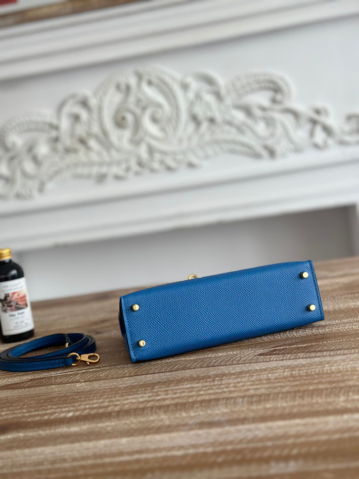 エルメス ミニバッグの定価 HERMES ケリーミニ2 ブルーイドラ ヴォーエプソン ゴールド金具 H073663CCT7 エルメス ショルダーバッグ 種類 - 画像 (7)