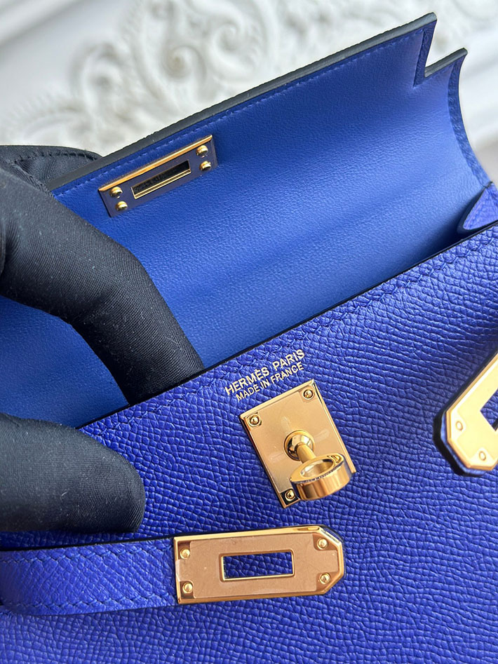 エルメス ミニバッグの定価 HERMES ケリーミニ2 ブルーエレクトリック ヴォーエプソン ゴールド金具 H073663CC7T エルメス ミニ バッグ 値段 - 画像 (3)