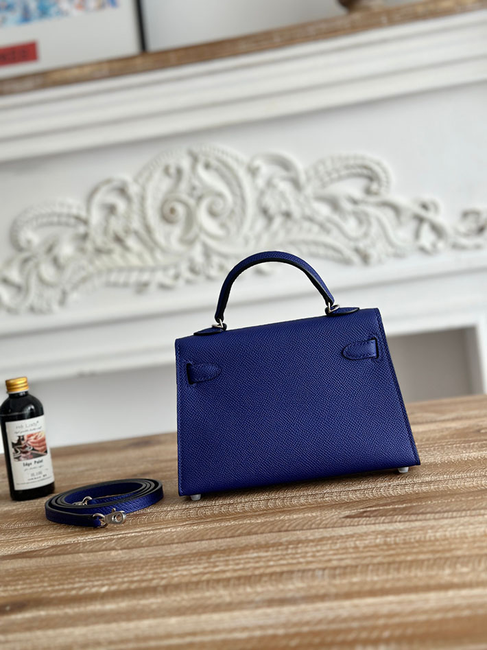 エルメス ミニバッグの定価 HERMES ケリーミニ2 ブルーエレクトリック ヴォーエプソン シルバー金具 H073663CK7T エルメス ミニ バッグ 種類 - 画像 (8)