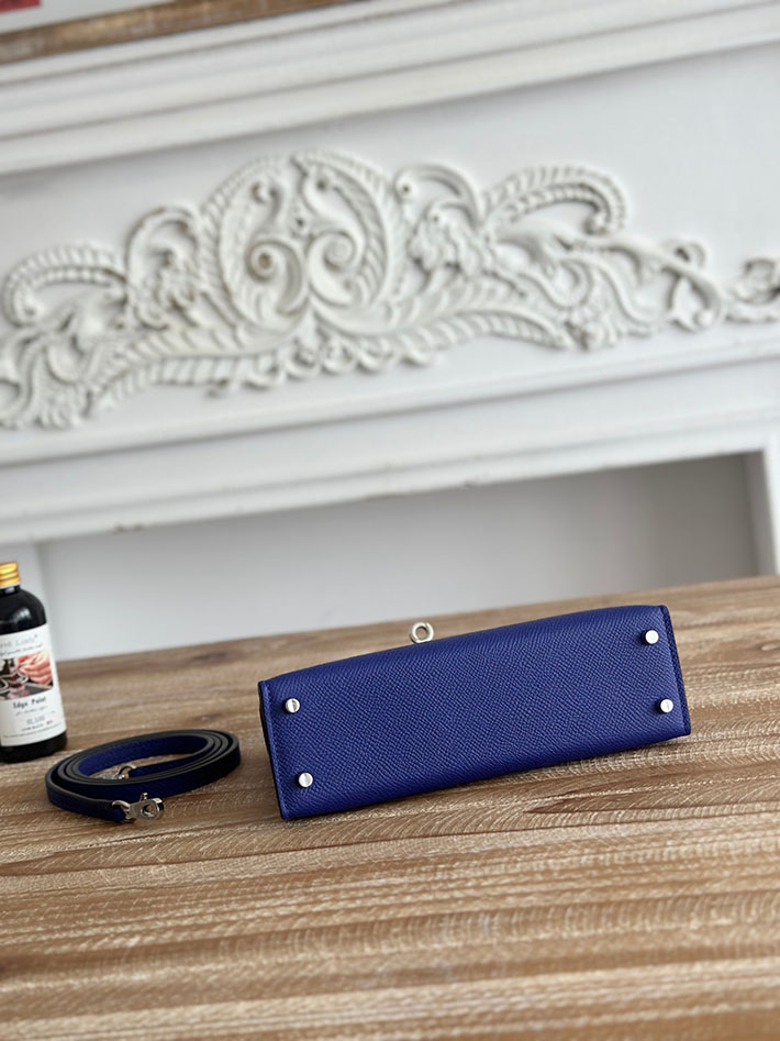 エルメス ミニバッグの定価 HERMES ケリーミニ2 ブルーエレクトリック ヴォーエプソン シルバー金具 H073663CK7T エルメス ミニ バッグ 種類 - 画像 (7)