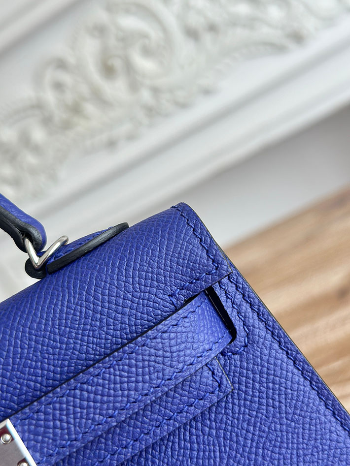 エルメス ミニバッグの定価 HERMES ケリーミニ2 ブルーエレクトリック ヴォーエプソン シルバー金具 H073663CK7T エルメス ミニ バッグ 種類 - 画像 (6)