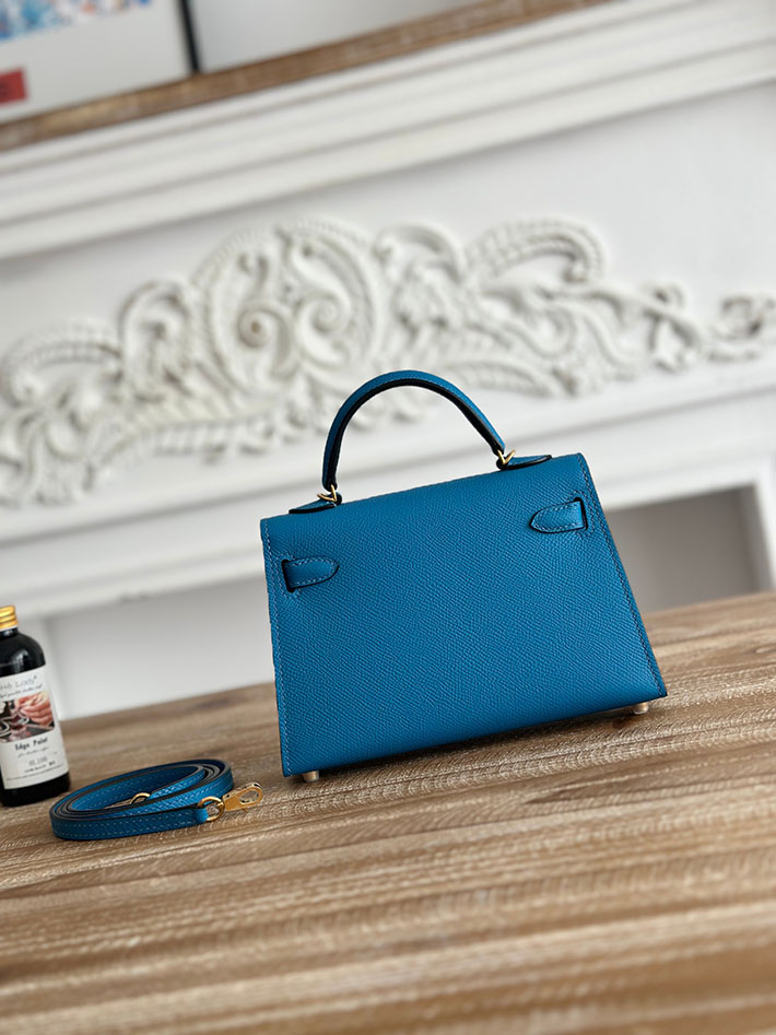 エルメス ミニバッグの定価 HERMES ケリーミニ2 ブルーザンジバル ヴォーエプソン ゴールド金具 H073663CCB3 エルメス ミニケリー2 - 画像 (8)