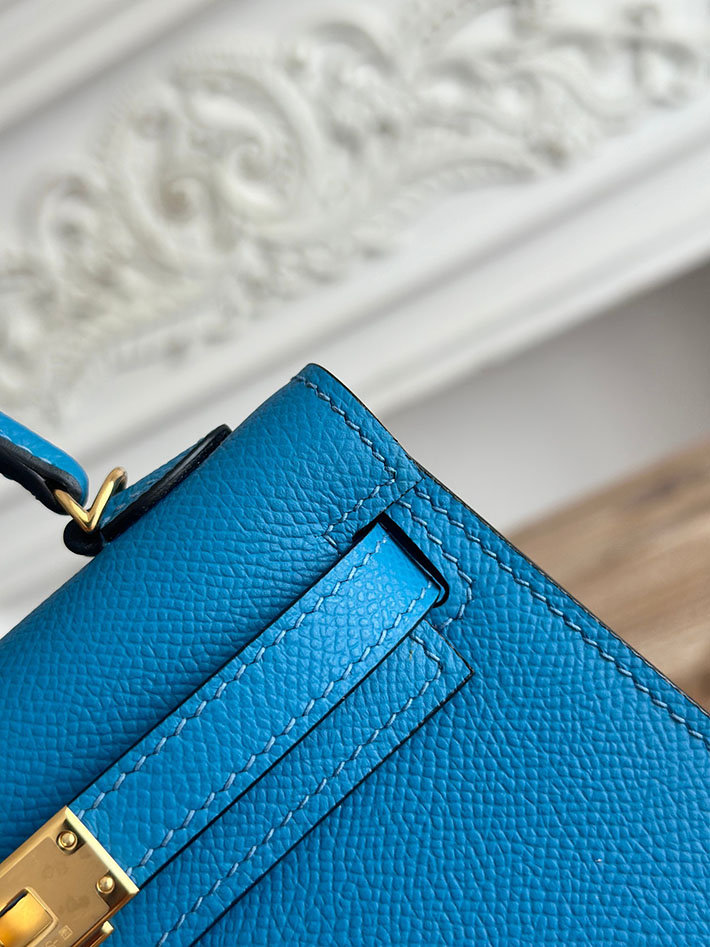 エルメス ミニバッグの定価 HERMES ケリーミニ2 ブルーザンジバル ヴォーエプソン ゴールド金具 H073663CCB3 エルメス ミニケリー2 - 画像 (6)