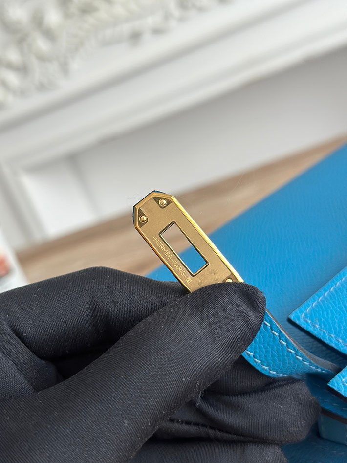 エルメス ミニバッグの定価 HERMES ケリーミニ2 ブルーザンジバル ヴォーエプソン ゴールド金具 H073663CCB3 エルメス ミニケリー2 - 画像 (4)
