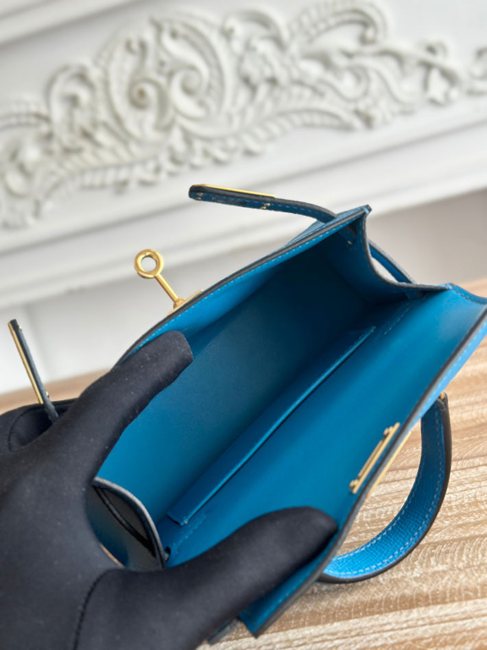 エルメス ミニバッグの定価 HERMES ケリーミニ2 ブルーザンジバル ヴォーエプソン ゴールド金具 H073663CCB3 エルメス ミニケリー2 - 画像 (2)