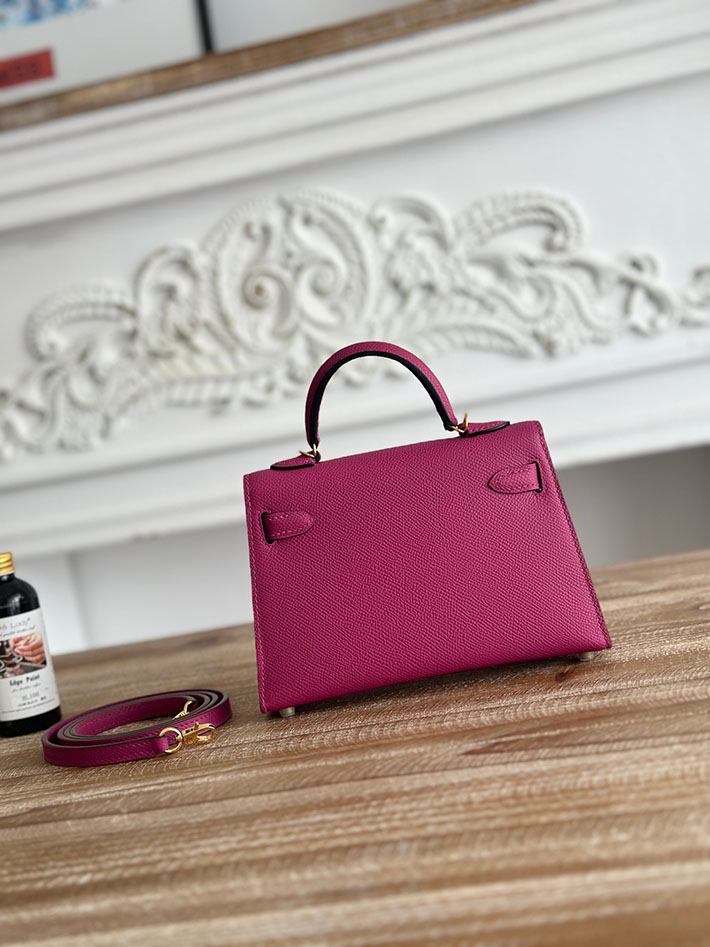 エルメス ミニバッグの定価 HERMES ケリーミニ2 ローズパープル ヴォーエプソン ゴールド金具 H073663CCL3 エルメス ミニケリー 新品 - 画像 (8)
