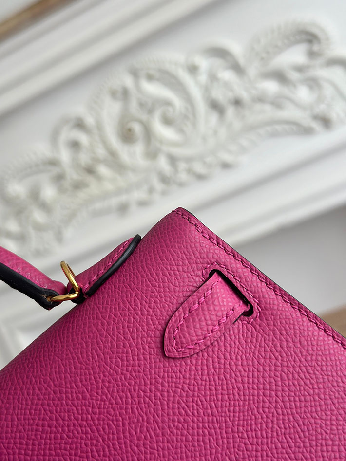 エルメス ミニバッグの定価 HERMES ケリーミニ2 ローズパープル ヴォーエプソン ゴールド金具 H073663CCL3 エルメス ミニケリー 新品 - 画像 (5)