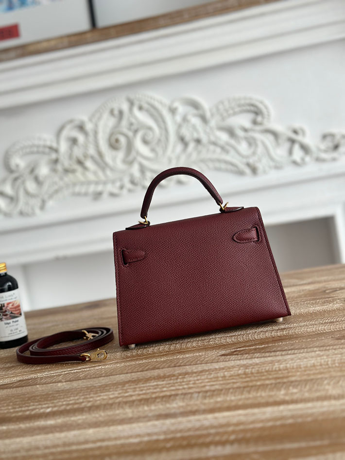 エルメス ミニバッグの定価 HERMES ケリーミニ2 ボルドー ヴォーエプソン ゴールド金具 H073663CC57 エルメス ケリーバッグ - 画像 (8)