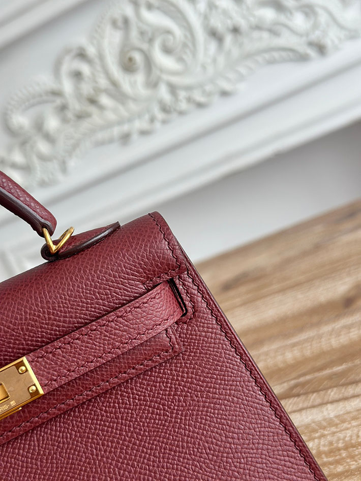 エルメス ミニバッグの定価 HERMES ケリーミニ2 ボルドー ヴォーエプソン ゴールド金具 H073663CC57 エルメス ケリーバッグ - 画像 (6)