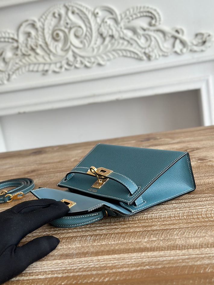 エルメス ミニバッグの定価 HERMES ケリーミニ2 ブルージーン ヴォーエプソン ゴールド金具 H073663CC75 エルメス ケリー 新作 - 画像 (6)