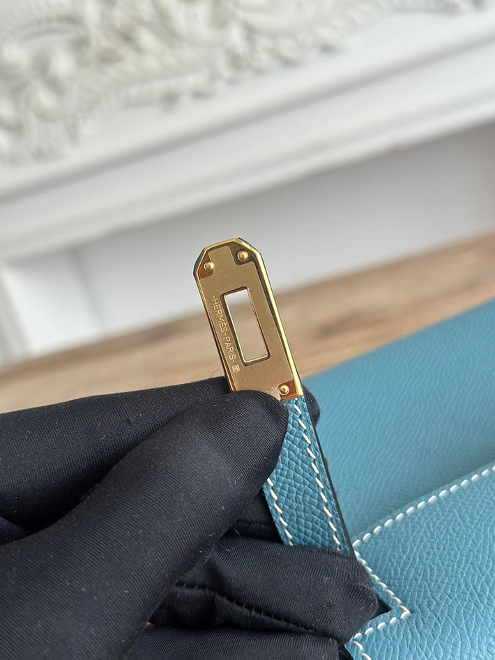 エルメス ミニバッグの定価 HERMES ケリーミニ2 ブルージーン ヴォーエプソン ゴールド金具 H073663CC75 エルメス ケリー 新作 - 画像 (4)