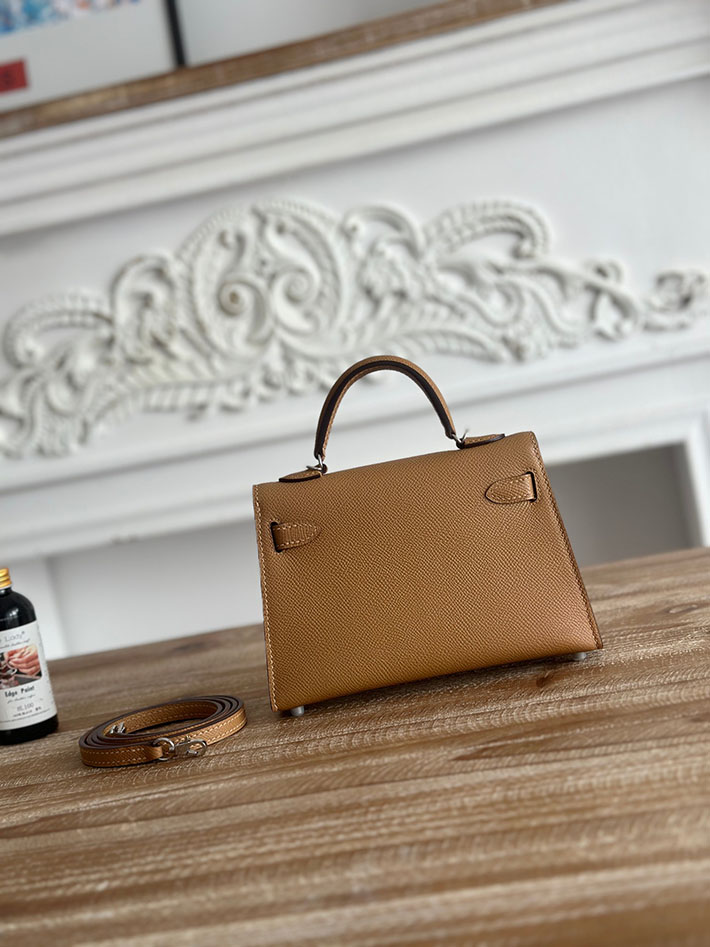 エルメス ミニバッグの定価 HERMES ケリーミニ2 セサミ ヴォーエプソン シルバー金具 H073663CK2S エルメス バッグ レディース - 画像 (8)