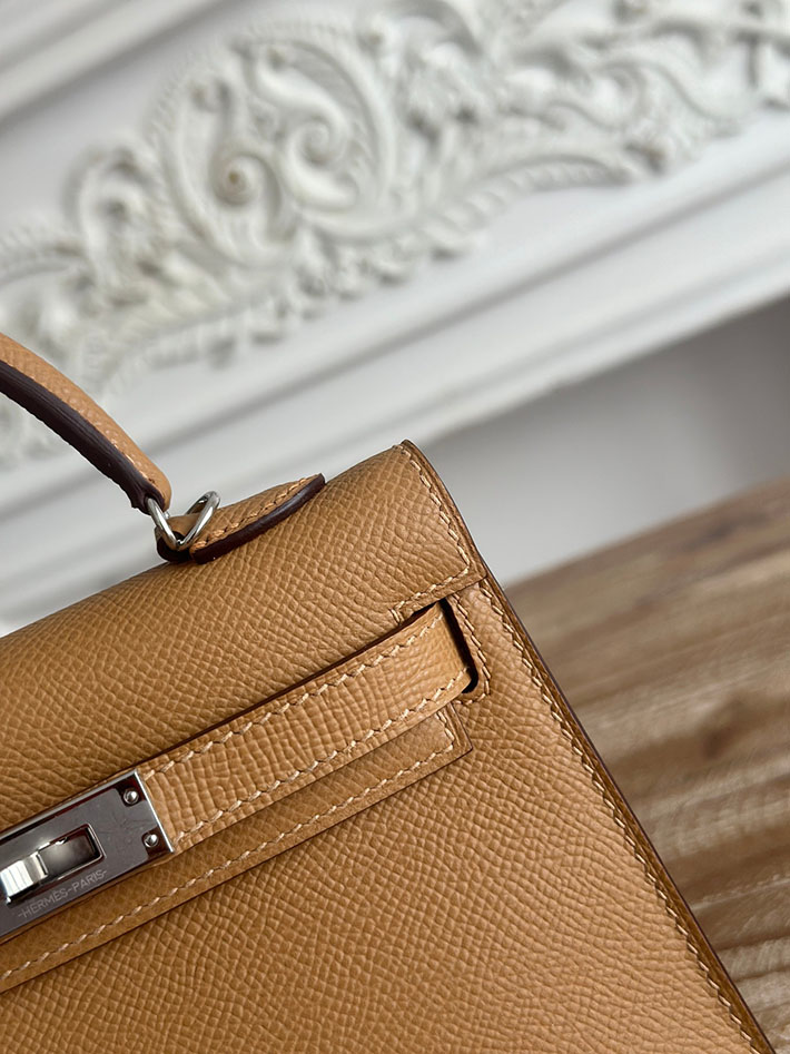 エルメス ミニバッグの定価 HERMES ケリーミニ2 セサミ ヴォーエプソン シルバー金具 H073663CK2S エルメス バッグ レディース - 画像 (6)