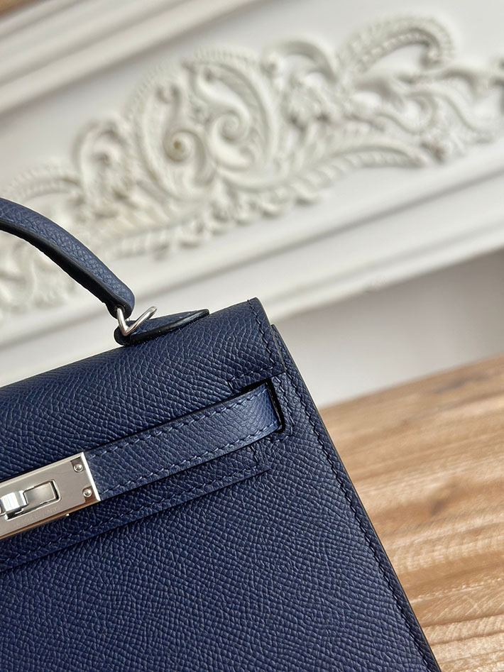 エルメス ミニバッグの定価 HERMES ケリーミニ2 ブルーサフィール ヴォーエプソン シルバー金具 H073663CK73 エルメス バッグ 定価 - 画像 (6)