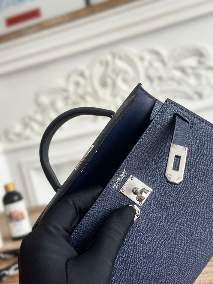 エルメス ミニバッグの定価 HERMES ケリーミニ2 ブルーサフィール ヴォーエプソン シルバー金具 H073663CK73 エルメス バッグ 定価 - 画像 (4)