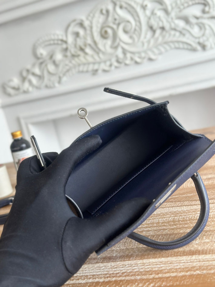 エルメス ミニバッグの定価 HERMES ケリーミニ2 ブルーサフィール ヴォーエプソン シルバー金具 H073663CK73 エルメス バッグ 定価 - 画像 (2)