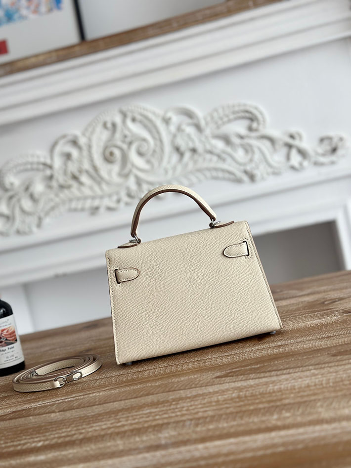 エルメス ミニバッグの定価 HERMES ケリーミニ2 クレ ヴォーエプソン シルバー金具 H073663CK10 エルメス 一番安いバッグ - 画像 (8)