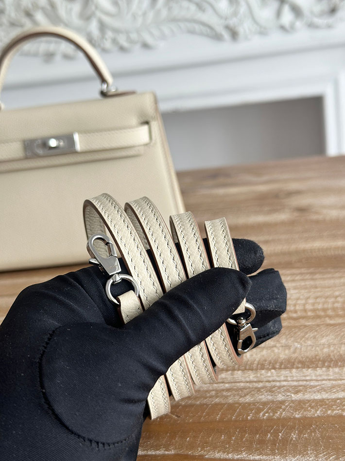エルメス ミニバッグの定価 HERMES ケリーミニ2 クレ ヴォーエプソン シルバー金具 H073663CK10 エルメス 一番安いバッグ - 画像 (6)