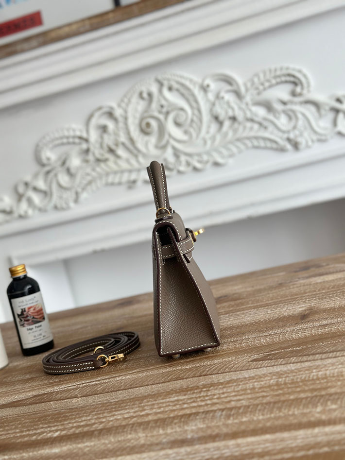 エルメス ミニバッグの定価 HERMES ケリーミニ2 エトゥープ ヴォーエプソン ゴールド金具 H073663CC18 エルメス アウトレット 海外 - 画像 (9)