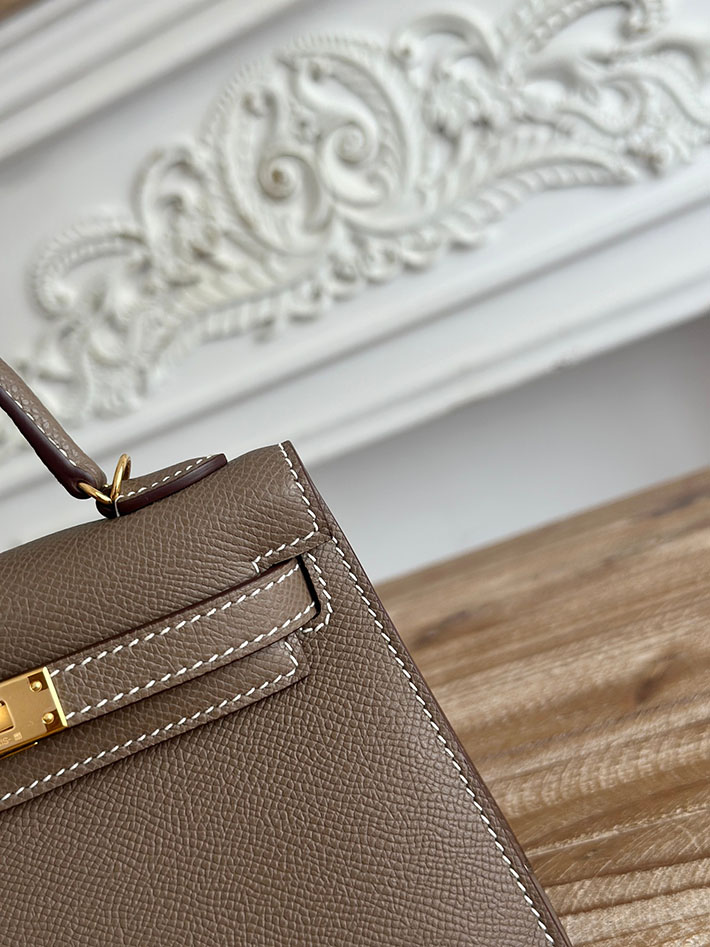 エルメス ミニバッグの定価 HERMES ケリーミニ2 エトゥープ ヴォーエプソン ゴールド金具 H073663CC18 エルメス アウトレット 海外 - 画像 (6)