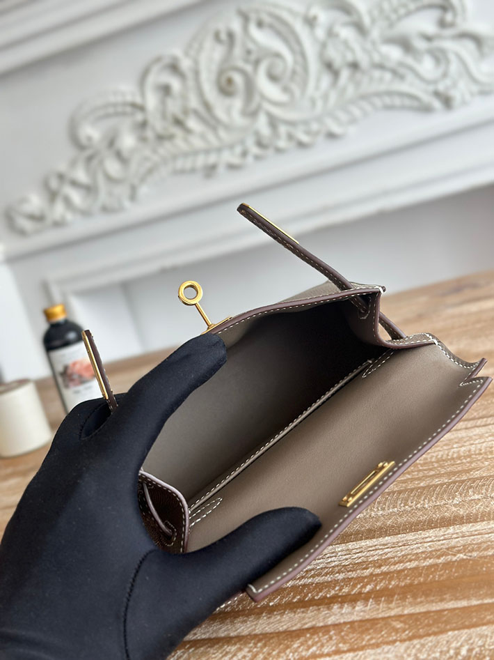 エルメス ミニバッグの定価 HERMES ケリーミニ2 エトゥープ ヴォーエプソン ゴールド金具 H073663CC18 エルメス アウトレット 海外 - 画像 (2)