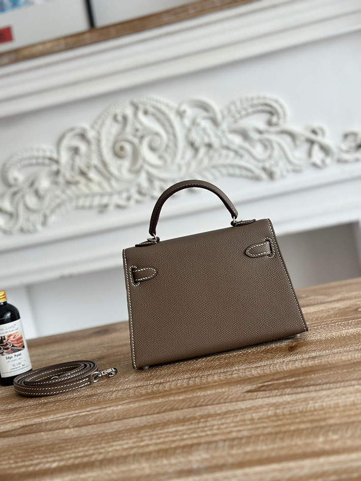 エルメス ミニバッグの定価 HERMES ケリーミニ2 エトゥープ ヴォーエプソン シルバー金具 H073663CK18 エルメス アウトレット 店舗 - 画像 (8)