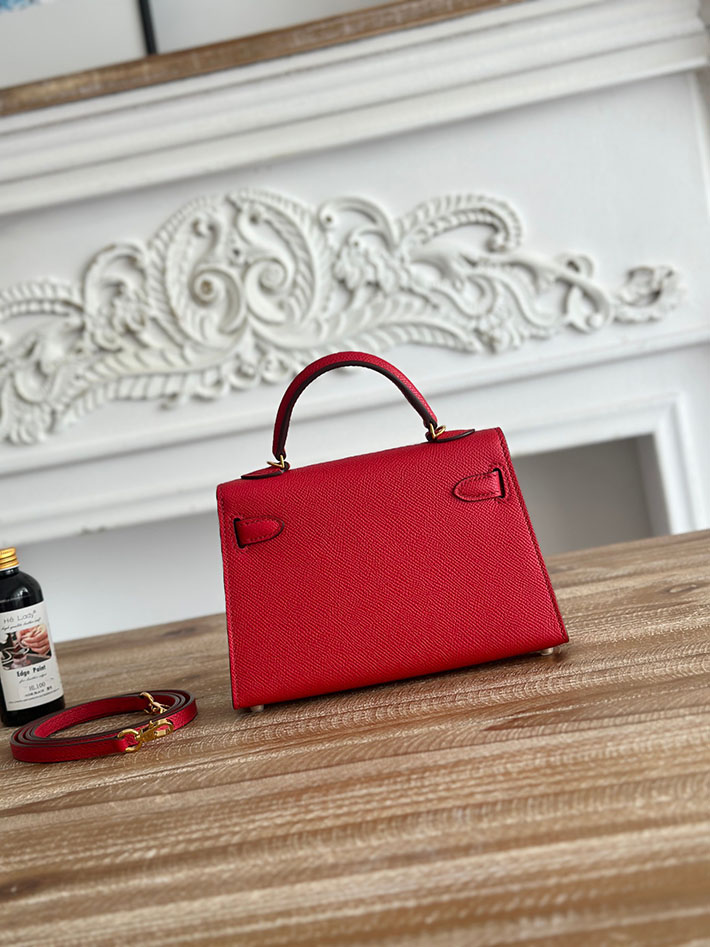 エルメス ケリーバッグの定価 HERMES ケリーミニ2 ルージュヴィフ ヴォーエプソン ゴールド金具 H073663CC53 エルメス アウトレット 三田 - 画像 (8)
