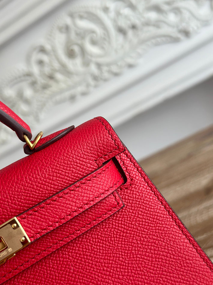 エルメス ケリーバッグの定価 HERMES ケリーミニ2 ルージュヴィフ ヴォーエプソン ゴールド金具 H073663CC53 エルメス アウトレット 三田 - 画像 (6)