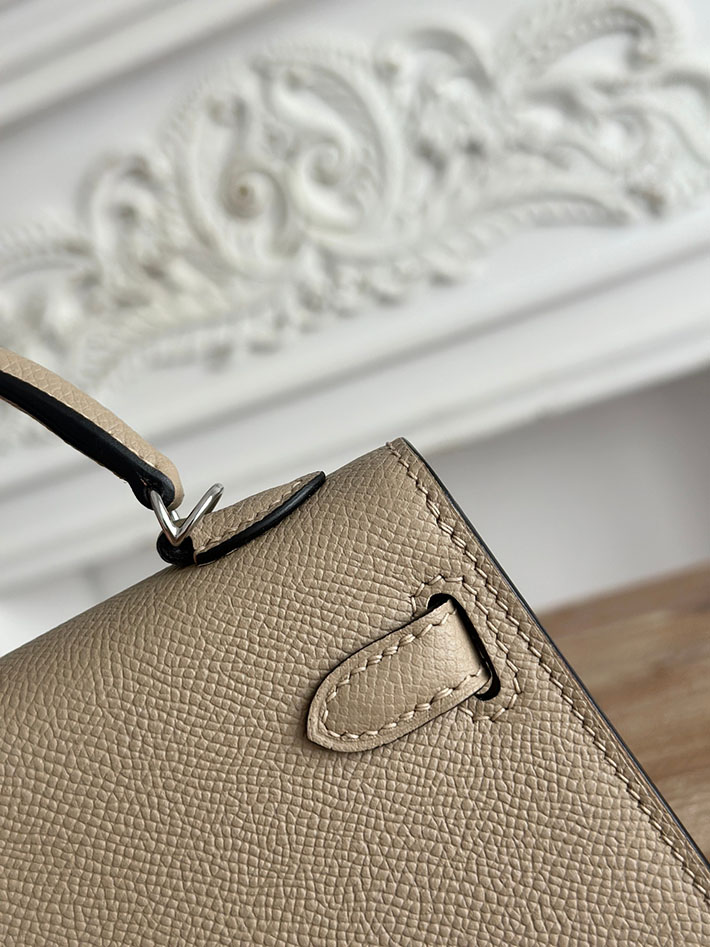 エルメス ケリーバッグの定価 HERMES ケリーミニ2 グリアスファルト ヴォーエプソン シルバー金具 H073663CKM8 エルメス 一番安いバッグ - 画像 (6)