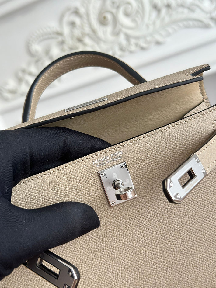 エルメス ケリーバッグの定価 HERMES ケリーミニ2 グリアスファルト ヴォーエプソン シルバー金具 H073663CKM8 エルメス 一番安いバッグ - 画像 (3)
