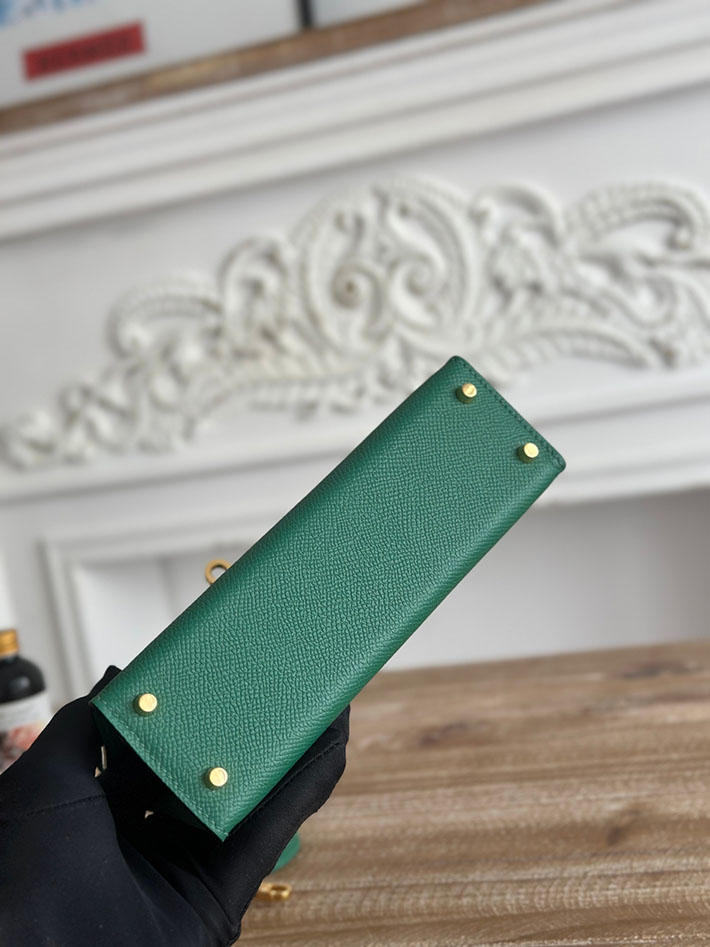 エルメス ケリーバッグの定価 HERMES ケリーミニ2 マラカイト ヴォーエプソン ゴールド金具 H073663CCZ6 エルメス 安い バッグ - 画像 (7)