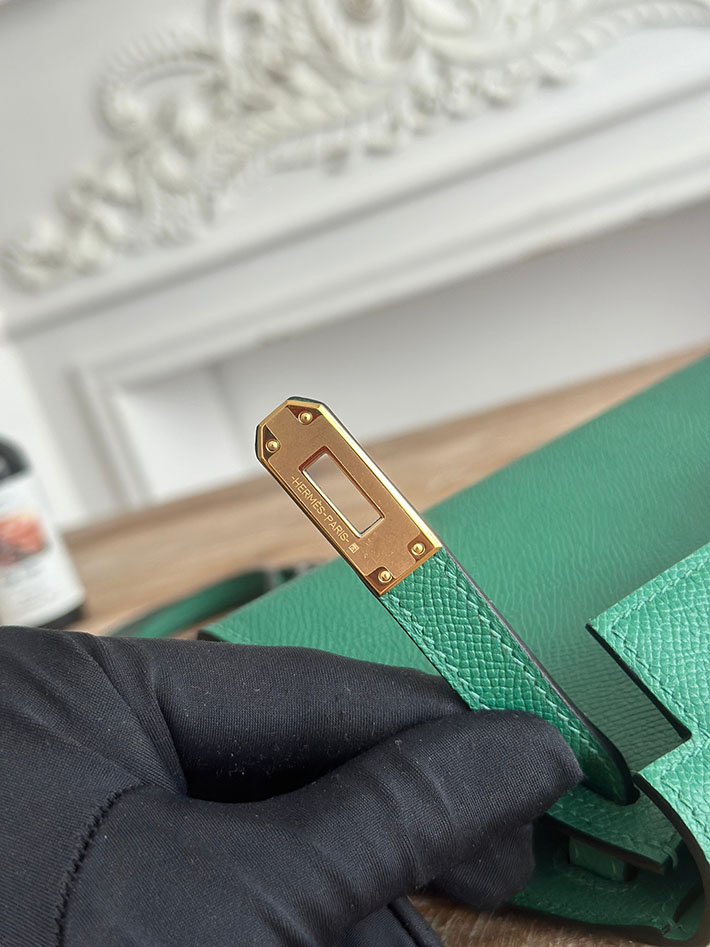 エルメス ケリーバッグの定価 HERMES ケリーミニ2 マラカイト ヴォーエプソン ゴールド金具 H073663CCZ6 エルメス 安い バッグ - 画像 (3)