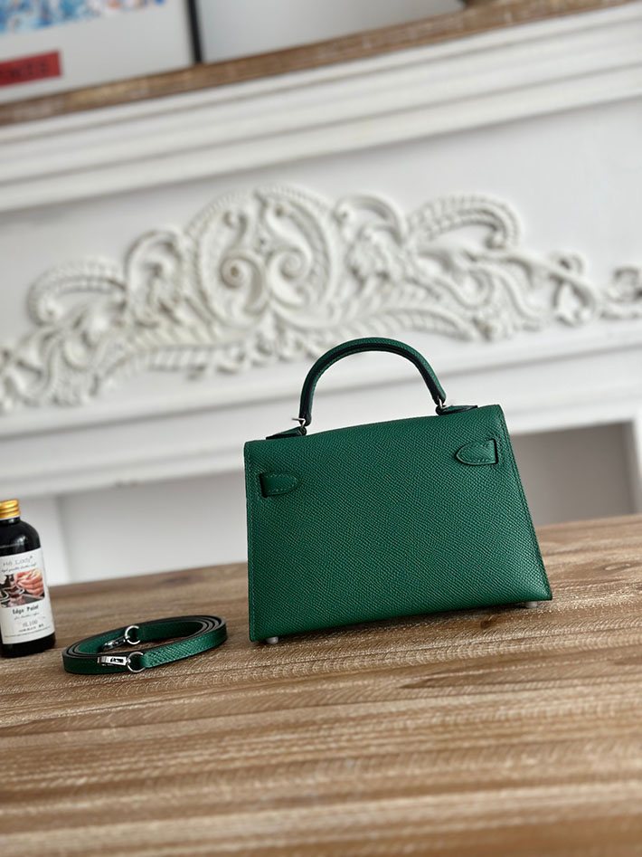 エルメス ケリーバッグの定価 HERMES ケリーミニ2 マラカイト ヴォーエプソン シルバー金具 H073663CKZ6 エルメス バッグ 定価 - 画像 (8)
