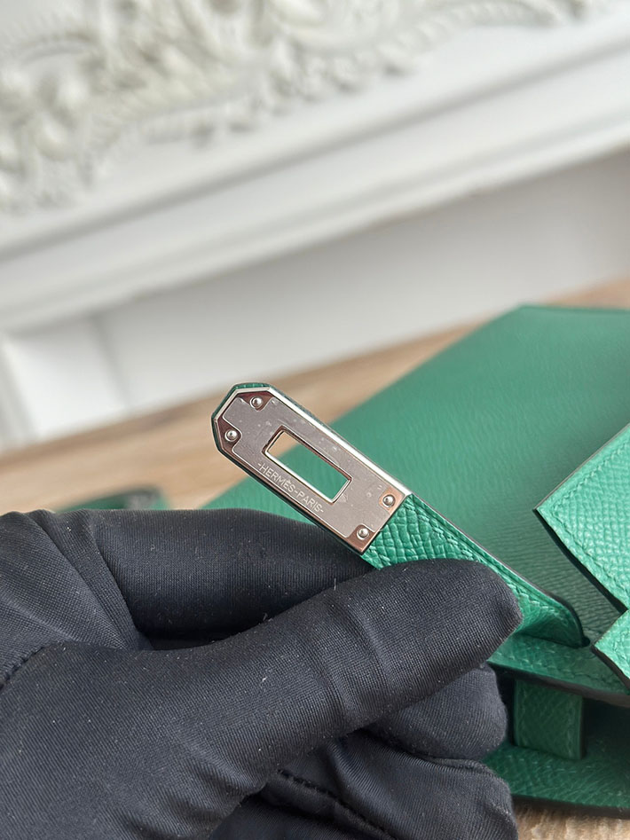 エルメス ケリーバッグの定価 HERMES ケリーミニ2 マラカイト ヴォーエプソン シルバー金具 H073663CKZ6 エルメス バッグ 定価 - 画像 (3)