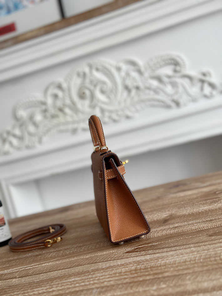 エルメス ケリーバッグの定価 HERMES ケリーミニ2 ゴールド ヴォーエプソン ゴールド金具 H073663CC37 エルメス バッグ ショルダー - 画像 (9)