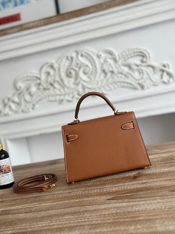 エルメス ケリーバッグの定価 HERMES ケリーミニ2 ゴールド ヴォーエプソン ゴールド金具 H073663CC37 エルメス バッグ ショルダー - 画像 (8)