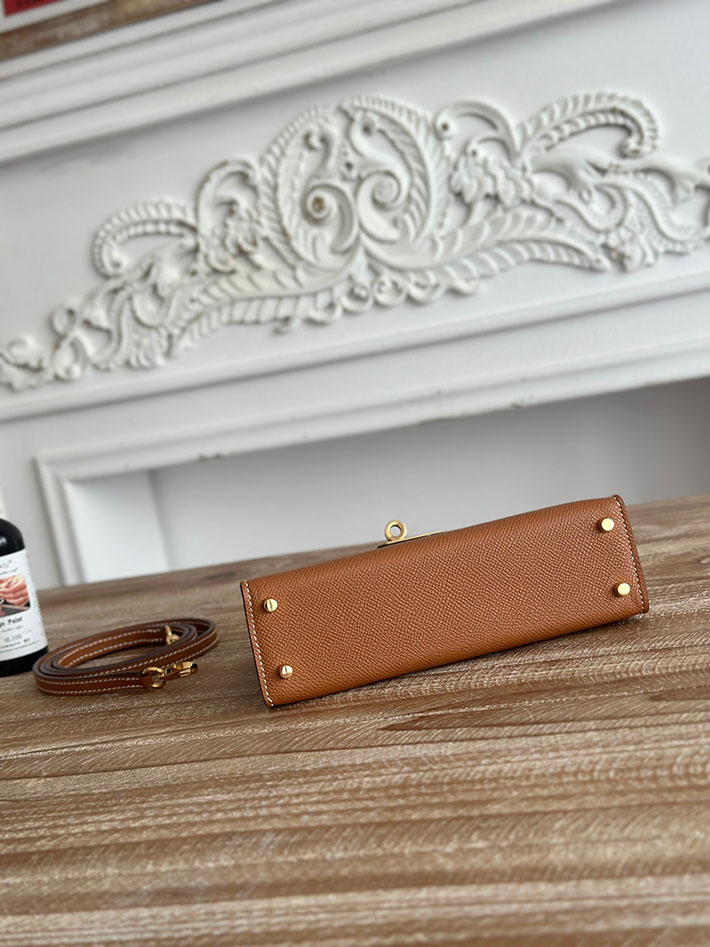 エルメス ケリーバッグの定価 HERMES ケリーミニ2 ゴールド ヴォーエプソン ゴールド金具 H073663CC37 エルメス バッグ ショルダー - 画像 (7)