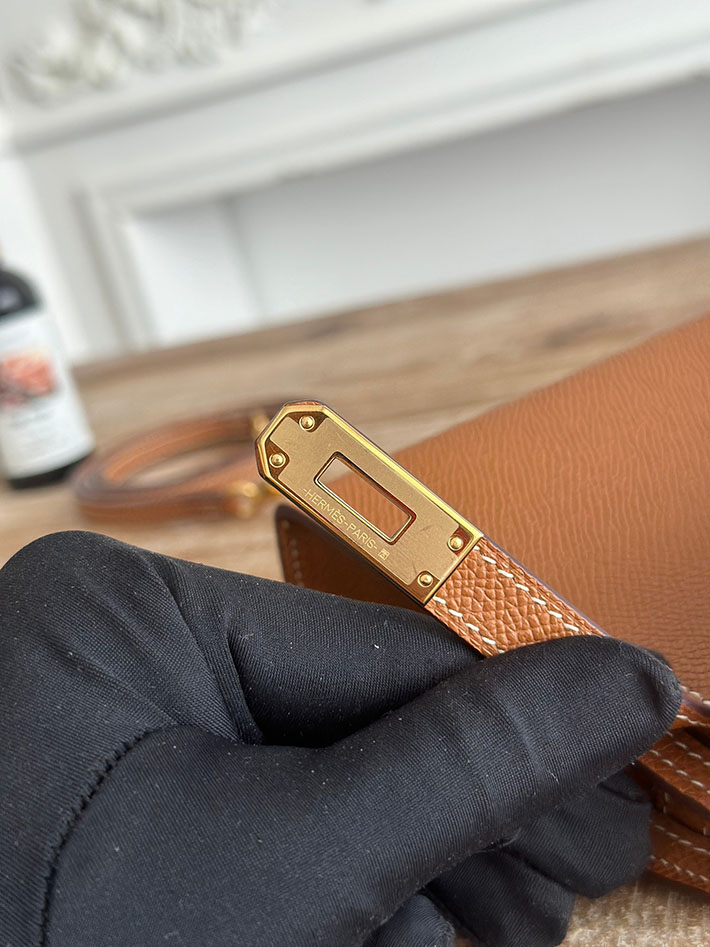 エルメス ケリーバッグの定価 HERMES ケリーミニ2 ゴールド ヴォーエプソン ゴールド金具 H073663CC37 エルメス バッグ ショルダー - 画像 (5)