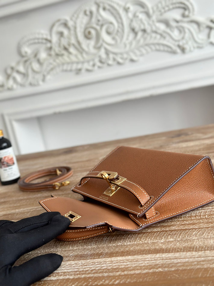 エルメス ケリーバッグの定価 HERMES ケリーミニ2 ゴールド ヴォーエプソン ゴールド金具 H073663CC37 エルメス バッグ ショルダー - 画像 (3)