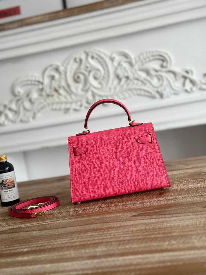 エルメス ケリーバッグの定価 HERMES ケリーミニ2 ローズリップスティック ヴォーエプソン ゴールド金具 H073663CCU5 エルメス バッグ 新作 - 画像 (8)
